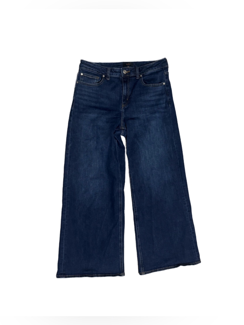 Quince Women's Bella Stretch Wide Leg Jeans Dark Blue Denim Casual Size 30 - Picture 3 of 7